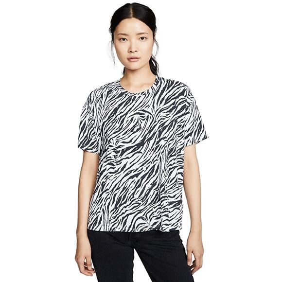 Sundry Tops - Sundry Zebra Animal Print Oversized Short Sleeve T-Shirt
